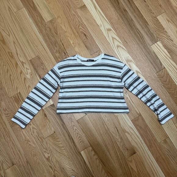 ZARA Striped Rustic Sweater - Size Small - MINK - Picture 3 of 8
